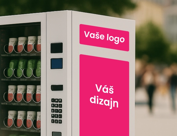 Vaše logo, váš dizajn. Predajný automat SNACK2GO s vašim polepom